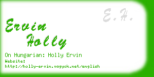 ervin holly business card